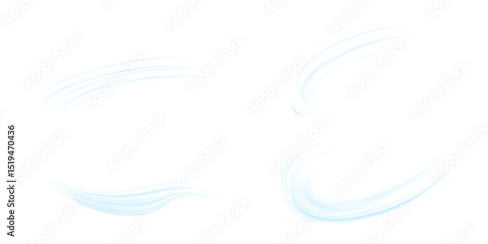 Fototapete air flow set of vector elements on a white background. abstract light effect blowing from an air con