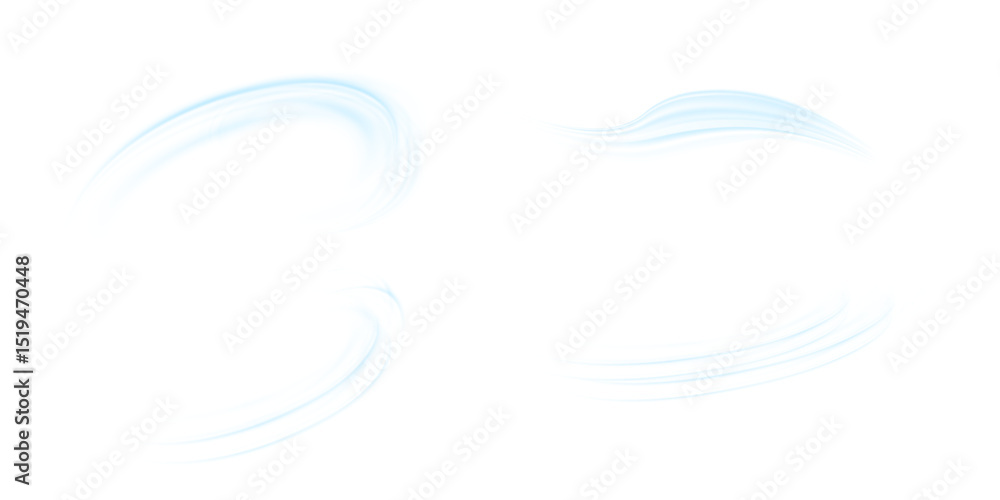Fototapete air flow set of vector elements on a white background. abstract light effect blowing from an air con