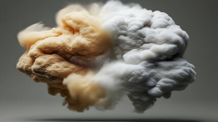 Abstract Explosion Of Beige And Gray Dust Clouds