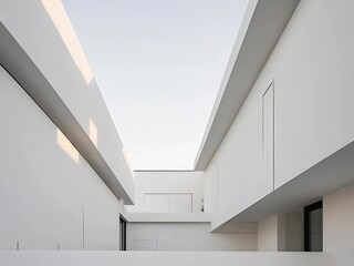 Obraz premium modern architectural design in white and geometric lines