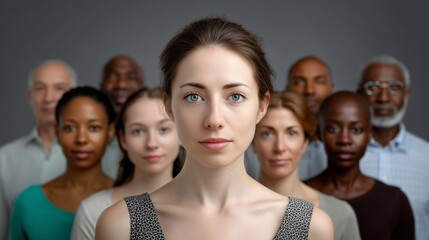 Diverse faces portrait blending seamlessly. Unity, identity, composition emphasized. AI generated.