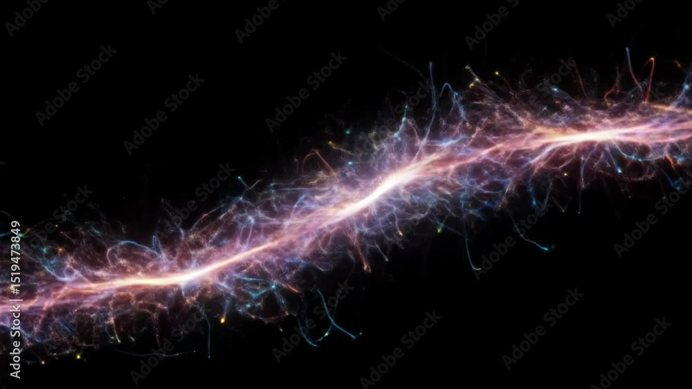 Poster abstract energy stream animation with glowing particles for technology projects