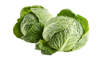 Fototapeta premium Fresh Cabbage Head Isolated on Tranasparent Background - Professional Food Photography