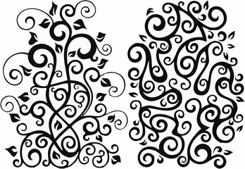 set of vector floral elements