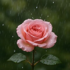 pink rose with water drops