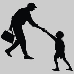 a person holding out a hand to shake silhouette vector design art and illustration