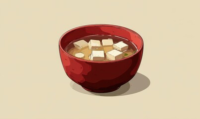 Illustration of a bowl of miso soup.