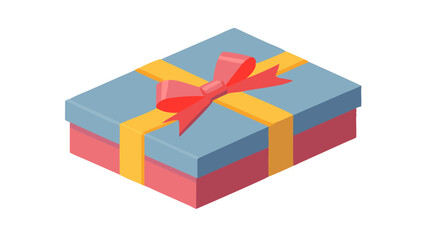 Obraz premium Colorful gift box with ribbon showcasing festive spirit for celebrations and special occasions