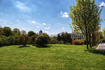 Public gardens in the city of Vienna.