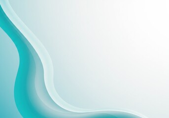 Abstract turquoise wave background with soft curves and gradients  