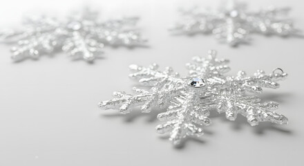 Elegant Silver Snowflake Ornaments Festive Winter Decorations
