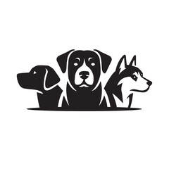 3 dog illustration for logo design