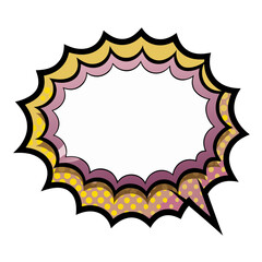 Obraz premium Colorful comic speech bubble with polka dots in pop art style, transparent background 