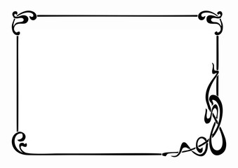 black frame for text with white background