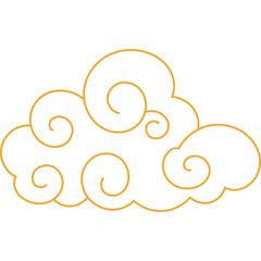 Line Cloud Curl Illustration