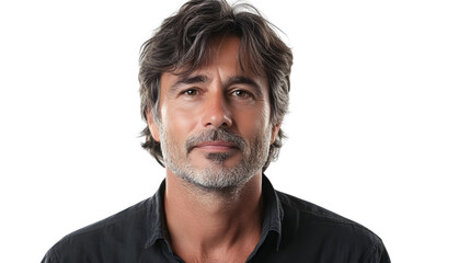 Fototapeta premium Middle Aged Man Portrait Isolated on Tranasparent Background - Professional Headshot of Mature Male