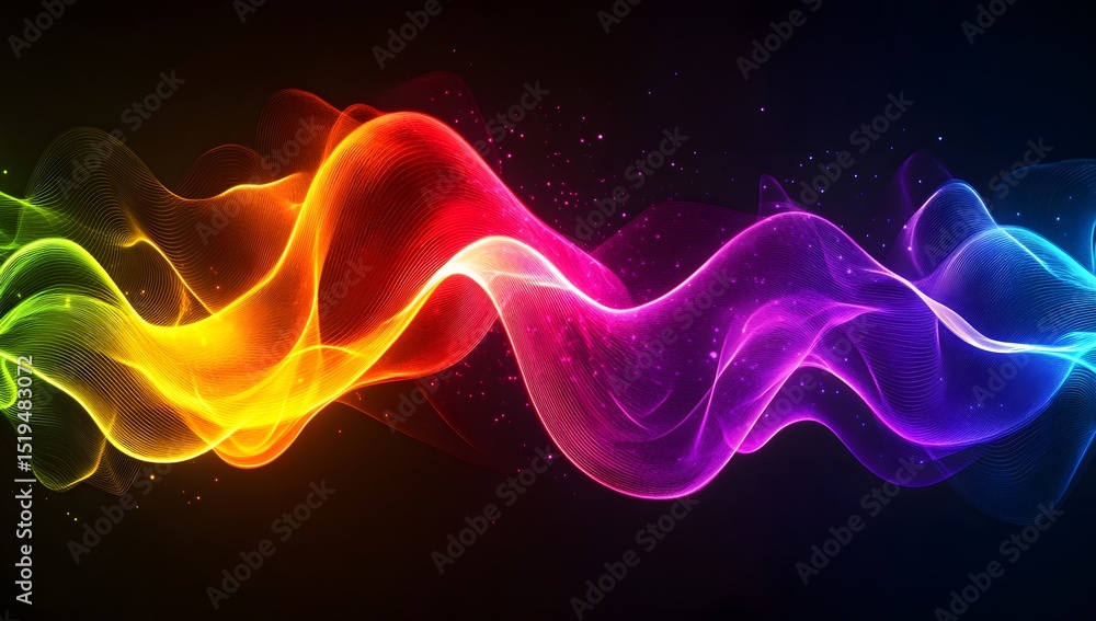 Poster abstract background with colorful wavy lines and stripes, a 3d rendering illustration of digital art