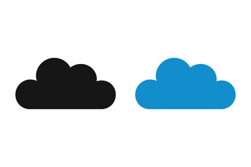 Cloud storage icon black and blue vector graphic