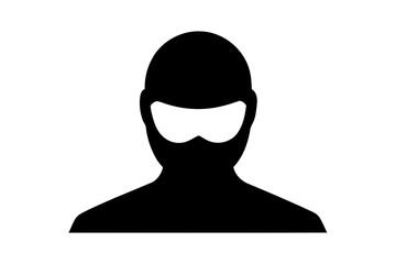 Silhouette of a bearded man wearing a head covering