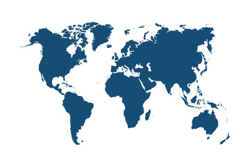 World map blue continents geography earth travel