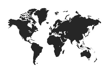 World map silhouette vector geography continents