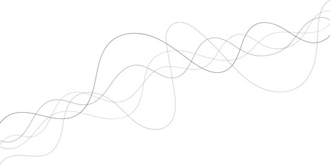 Technology abstract lines on white background. Undulate Grey Wave Swirl, frequency sound wave, twisted curve lines with blend effect	