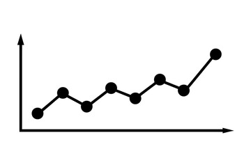 Stock market trend line graph showing growth chart