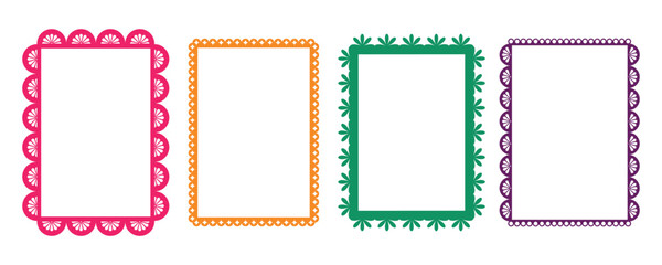 Mexican vector frames for fiesta, Cinco de Mayo. Set of festive frames.