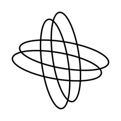 Interlocking ellipses on white