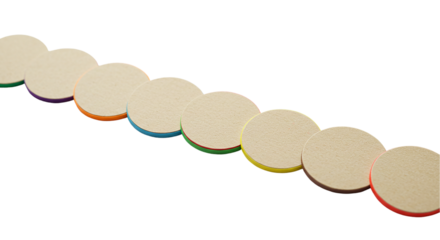 A colorful chain of wooden discs playfully lining up for a spirited game each a chance for on transparent background