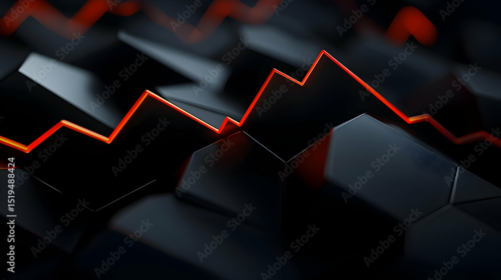 Poster abstract geometric chart showing decline