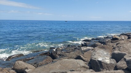 travel, madeira, island, tourism, shore, landscape, sand, sky, clouds, sea, water, peace, waves, destination, beach, nature, love, zen, blue, outdoor