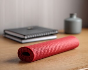 Yoga mat beside financial planning notebook, Financial independence