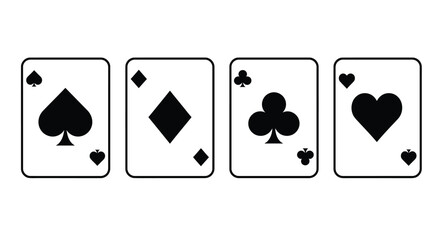 Play card icon set. Vector illustration