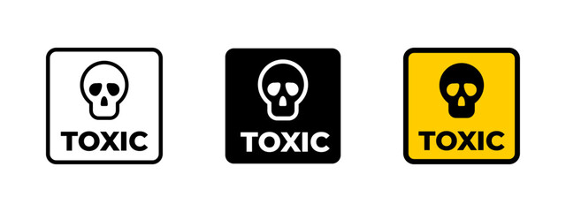Toxic sign. Human skull symbol indicating poisonous substance vector illustration. Chemical hazard and contamination alert symbol. Used for safety labels and warning icon. Danger pictogram.