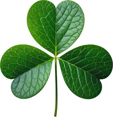 Green Leaf Shamrock, Isolated Transparent Background, Minimalist Design Element