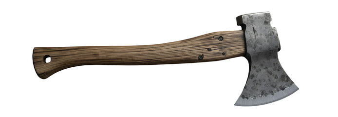 Handcrafted Axe, Isolated Transparent Background, Rustic Design Element