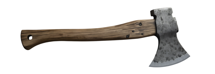 Handcrafted Axe, Isolated Transparent Background, Rustic Design Element