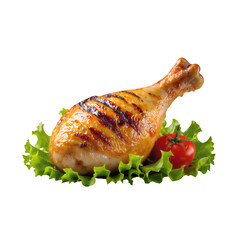 Grilled Chicken Drumstick, Isolated Transparent Background