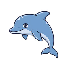 Fototapeta premium Pixel Art Dolphin: Charming Aquatic Mammal Illustration