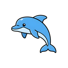 Naklejka premium Pixel Art Dolphin: Cute Aquatic Mammal Illustration, 8-bit Cartoon Marine Animal Graphic