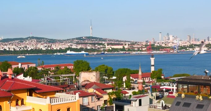 Bosphorus, Bosporus view from Hagia Sofia, Istanbul, Turkey 