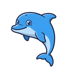 Naklejka premium Pixel Art Dolphin: Leaping Marine Mammal Graphic