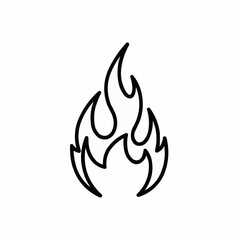 Simple black flame icon in minimalist style  