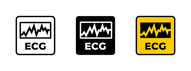 Obraz premium Heart icon. ECG waveform displayed inside monitor vector illustration. Cardiology monitoring and rhythm tracking symbol. Hospital care and patient health sign. Medical diagnostics pictogram.