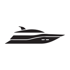 Luxury Yacht Silhouette Icons &ndash; Modern Boat Vector Design Set

