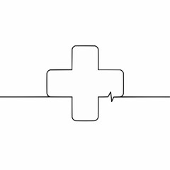 Fototapeta premium Minimalist health care symbol with continuous line style 
