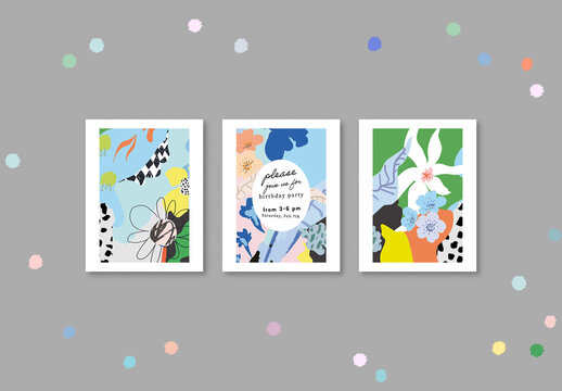 Artistic Floral Cards Layout