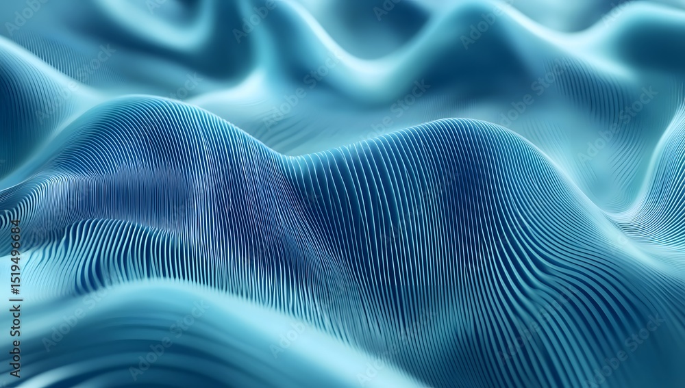 Poster abstract blue digital background with glowing dots and lines forming a landscape shape, representing