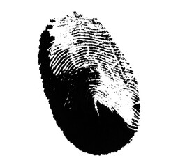 High resolution isolated black fingerprint on white background